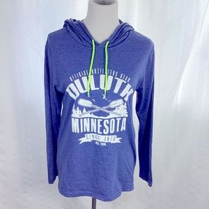 Women’s Duluth Official Outfitters Gear Long Sleeve Blue‎ Hooded Top Size Medium